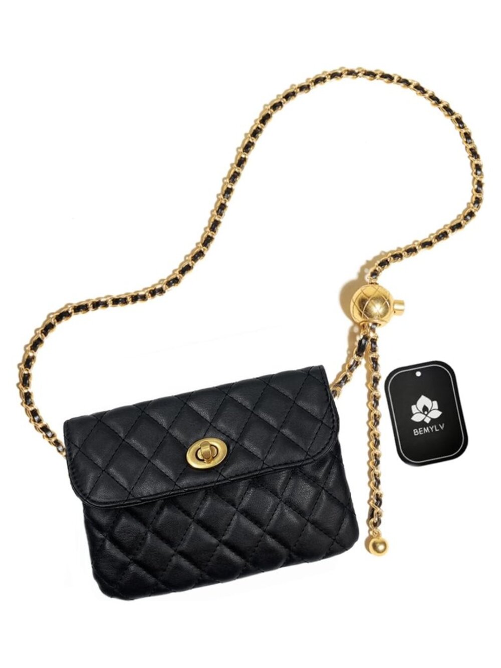 PU Leather Chain Belt Bag Mini Crossbody Phone Purse